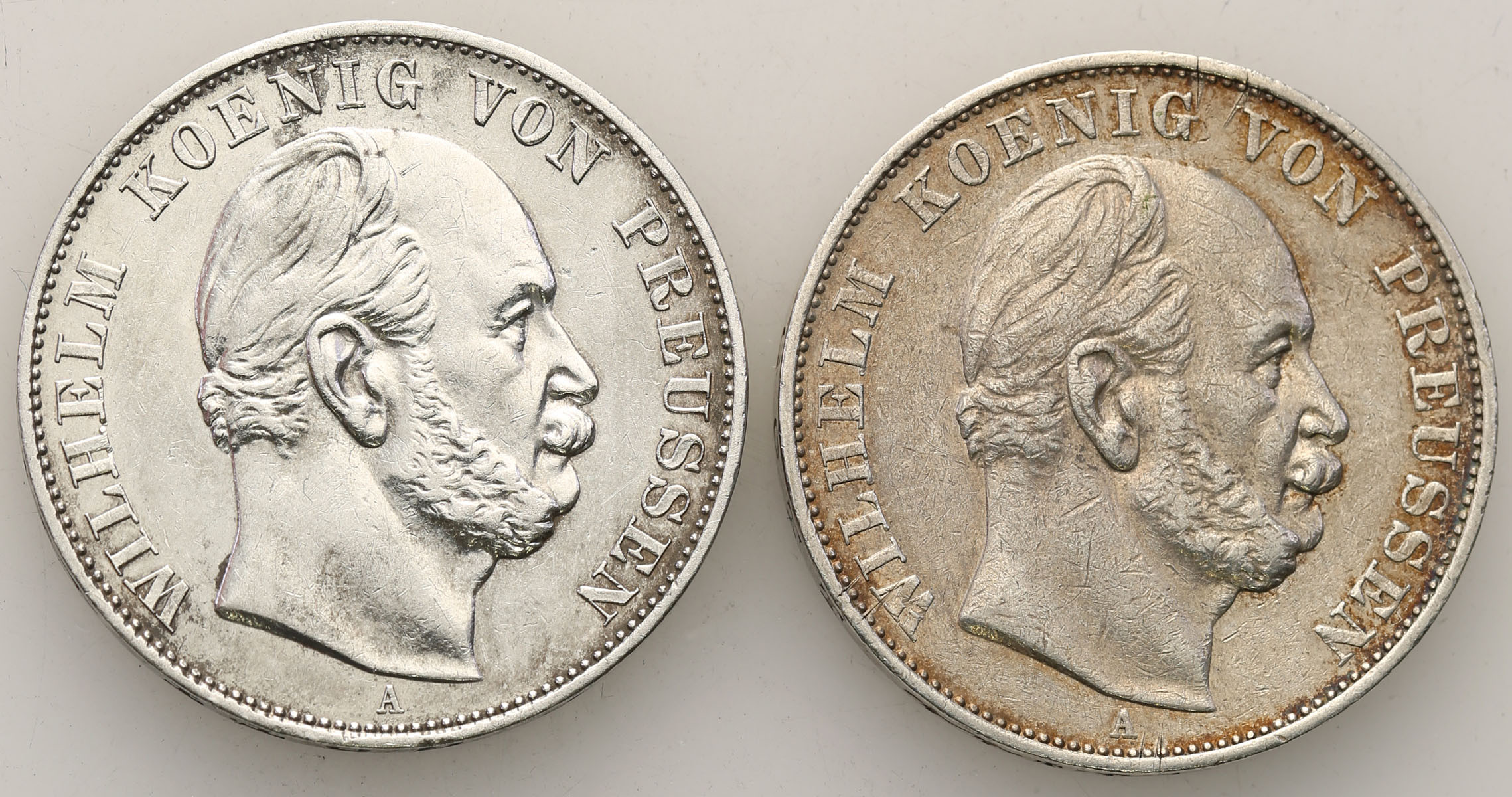 Niemcy, Prusy. Wilhelm I. Talar - Siegestaler 1871 A, Berlin, zestaw 2 monet